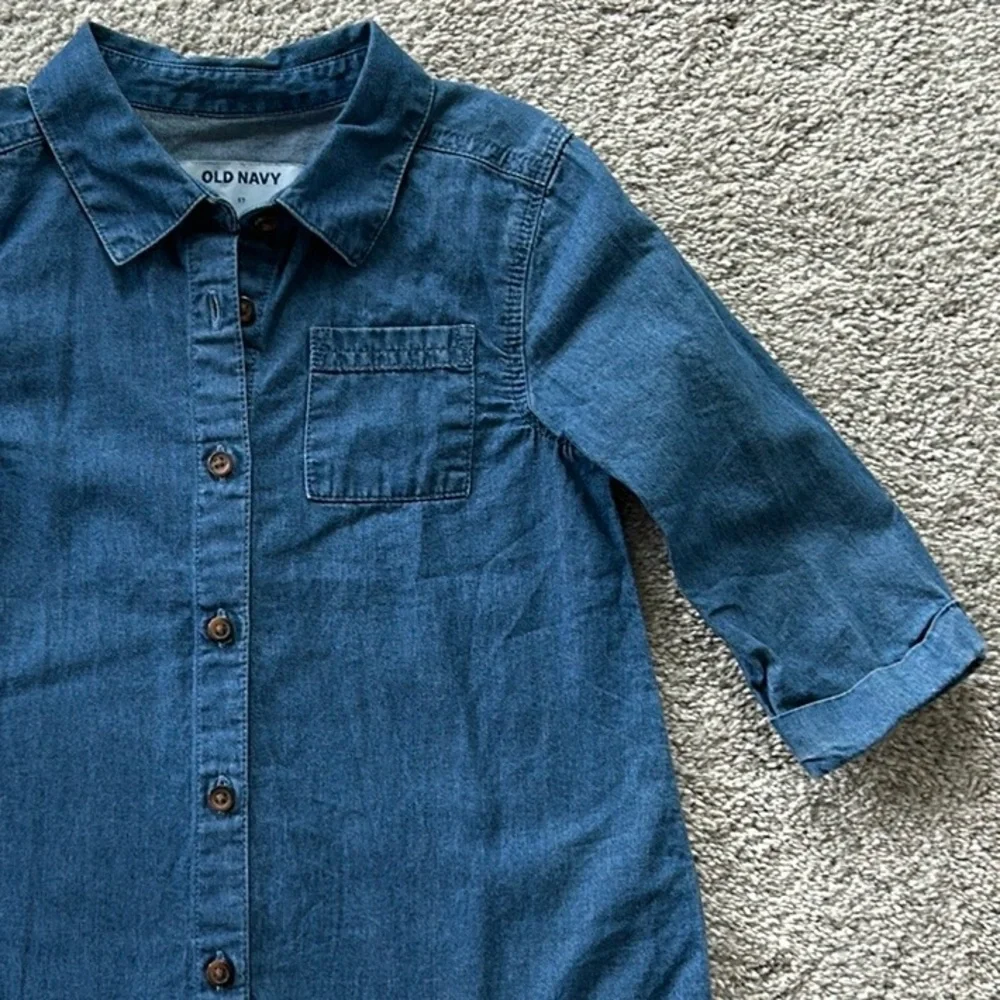 Girls Old Navy Chambray Button Down Shirt - Picture 3 of 5